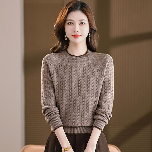 FCY QQ9262针织衫提花麻花毛衣慵懒风上衣 商品图0