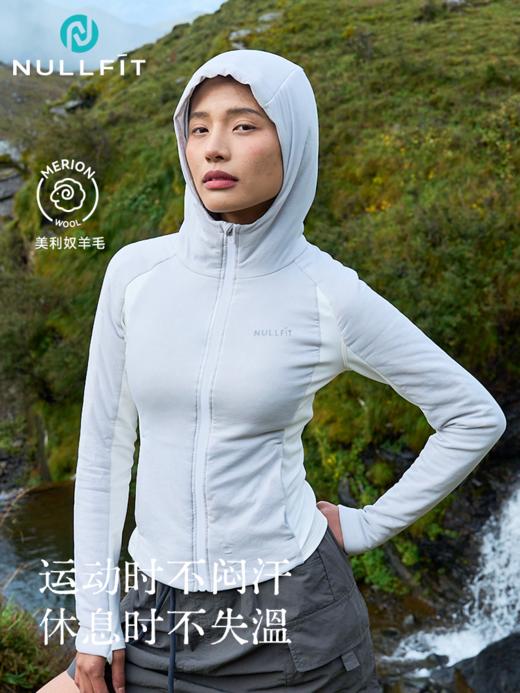 新品🔥NULLFIT可机洗秋冬户外美利诺羊毛棉服女士修身跑步防风保暖外套【tbzg】 商品图1