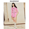 MAXRIENYKitty粉v领小香连衣裙裙子女年高级气质感(货号:MC88DR817) 商品缩略图1
