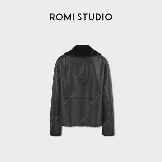 ROMI STUDIO西班牙进口美利奴皮毛一体两穿大翻领皮草 RWCWWG7021 商品图1