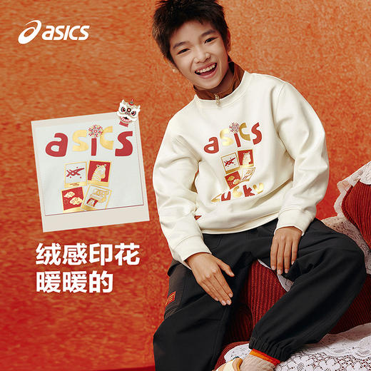 【商场同款】ASICS/亚瑟士儿童2026新年款圆领卫衣空气层舒适潮流 商品图1