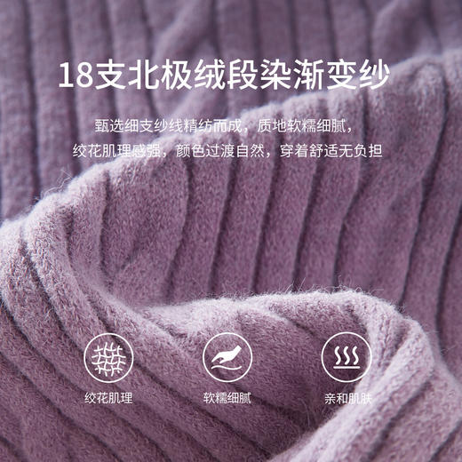 【12/10新品6折】熙世界超好看渐变紫色绞花针织衫女秋冬长袖正肩套头圆领打底毛衣 商品图4
