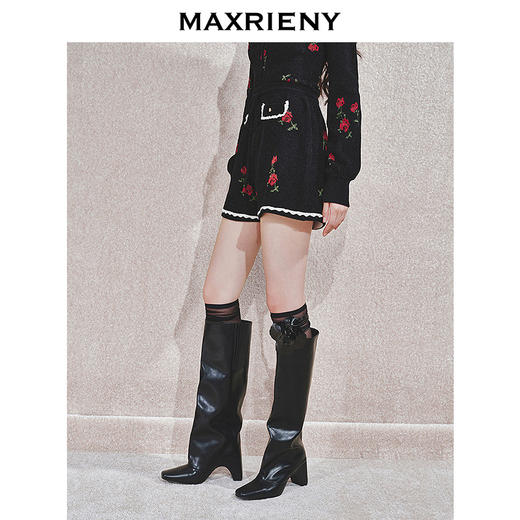 MAXRIENYMAXRIENY玫瑰绣花A字高腰短裤女修身(货号:MC85PA766) 商品图2
