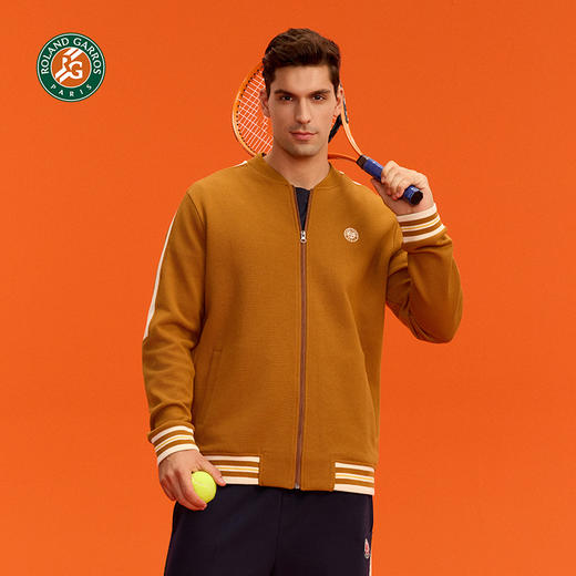 罗兰加洛斯法网男女棒球服针织长袖外套秋季新款舒适休闲拼色 商品图3