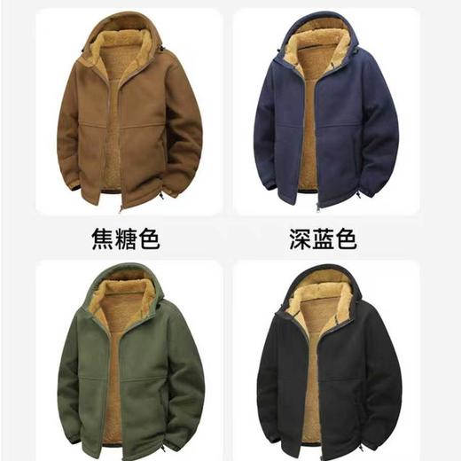 2026新款加绒加厚保暖防风自发热连帽抓绒衣外套（多色） 商品图1