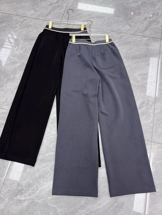 新款时尚松紧腰字母宽松显瘦阔腿直筒休闲裤 商品图10