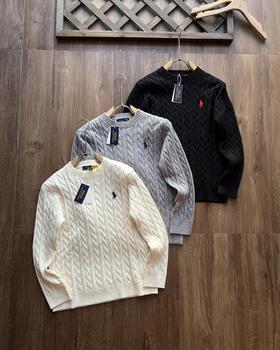 高品质啦夫劳伦 polo经典款绞花编结棉质针织衫 套头针织毛衣 男女同款