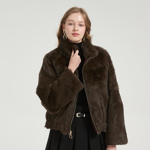 QP609斯尔丽2025冬季新款高级感时尚皮毛一体多用领两面穿外套女式皮草 商品图4