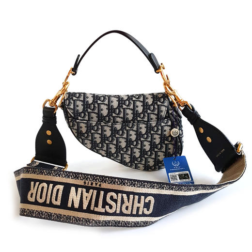 【95新】Dior迪奥Saddle小号老花宽肩带Saddle马鞍包手提包单肩包中性款 071225AK12 商品图3