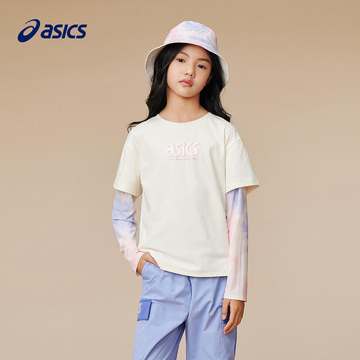 ASICS/亚瑟士儿童2025年新款女童假两件长袖针织T恤吸湿速干抗菌 商品图3