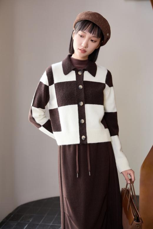 LNNNS 高级设计感拼色格纹潮流开衫外套 21976 商品图0