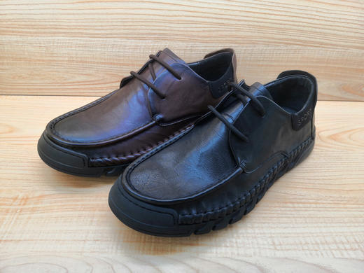 豪行秋季新款男鞋正品真皮简约休闲舒适平底男单鞋12359262 商品图2