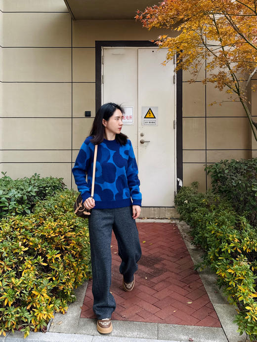25秋冬新色-M花朵100%羊毛圆领毛衣【包邮+三天无理由退换】 商品图9