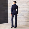 IWY/藏青色高端英伦风系带西装套装秋冬智感蓝调职场气质百搭牛仔蓝西装高腰显瘦直筒裤女CP2558 商品缩略图4