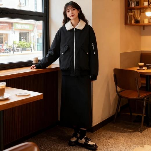 Schenvega标*商城同款羊羔毛翻领棉衣机车服外套B1-M333 商品图12