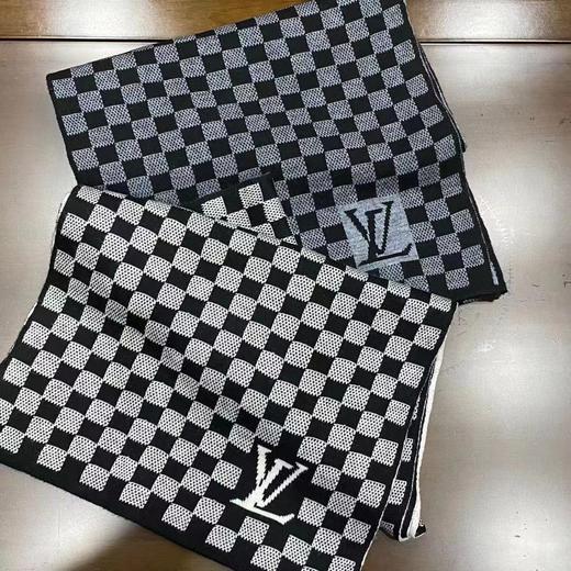 D121034冬季新款男士百搭保暖围巾棋格子羊毛针织围脖 商品图6