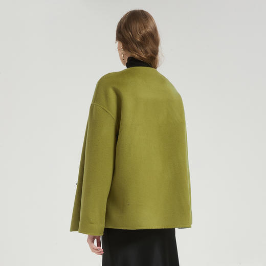 QH971斯尔丽2025秋冬新款中国结时尚国风双面呢大衣羊毛大衣通勤百搭 商品图5