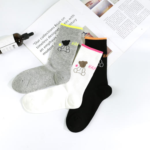 【可积分兑换】【6双】女士/学生中长筒棉袜时尚四季棉袜【2112205/2122202/2112203】 商品图4