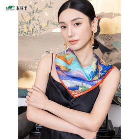 喜得宝祥龙腾龘运河文化53cm*53cm 桑蚕丝数码小方巾