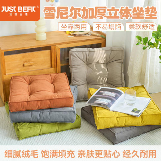 【品牌直发】加倍生活 纯色雪尼尔加厚立体坐垫yc0108029 商品图0