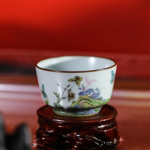 问鼎汝瓷鼎峰系列翩翩起舞（月白精工款端合杯） 商品图1