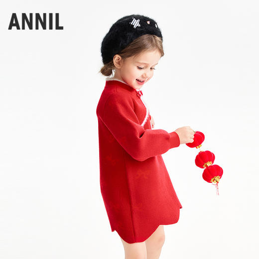 【实体店同款】女童针织连衣裙春季新款安奈儿童装XG613004 商品图2