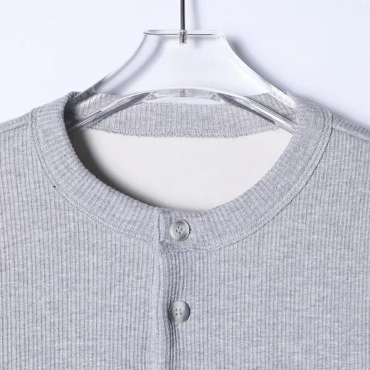 35685SDSA男士秋冬新款痞帅男装纯色半纽扣圆领卫衣肌理感百搭时尚上衣 商品图2