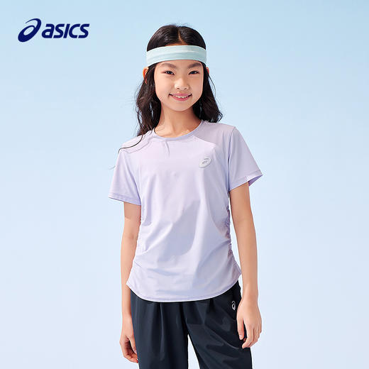 ASICS/亚瑟士儿童25年夏季新款女童收腰弹力舒适凉感短袖针织T恤 商品图1
