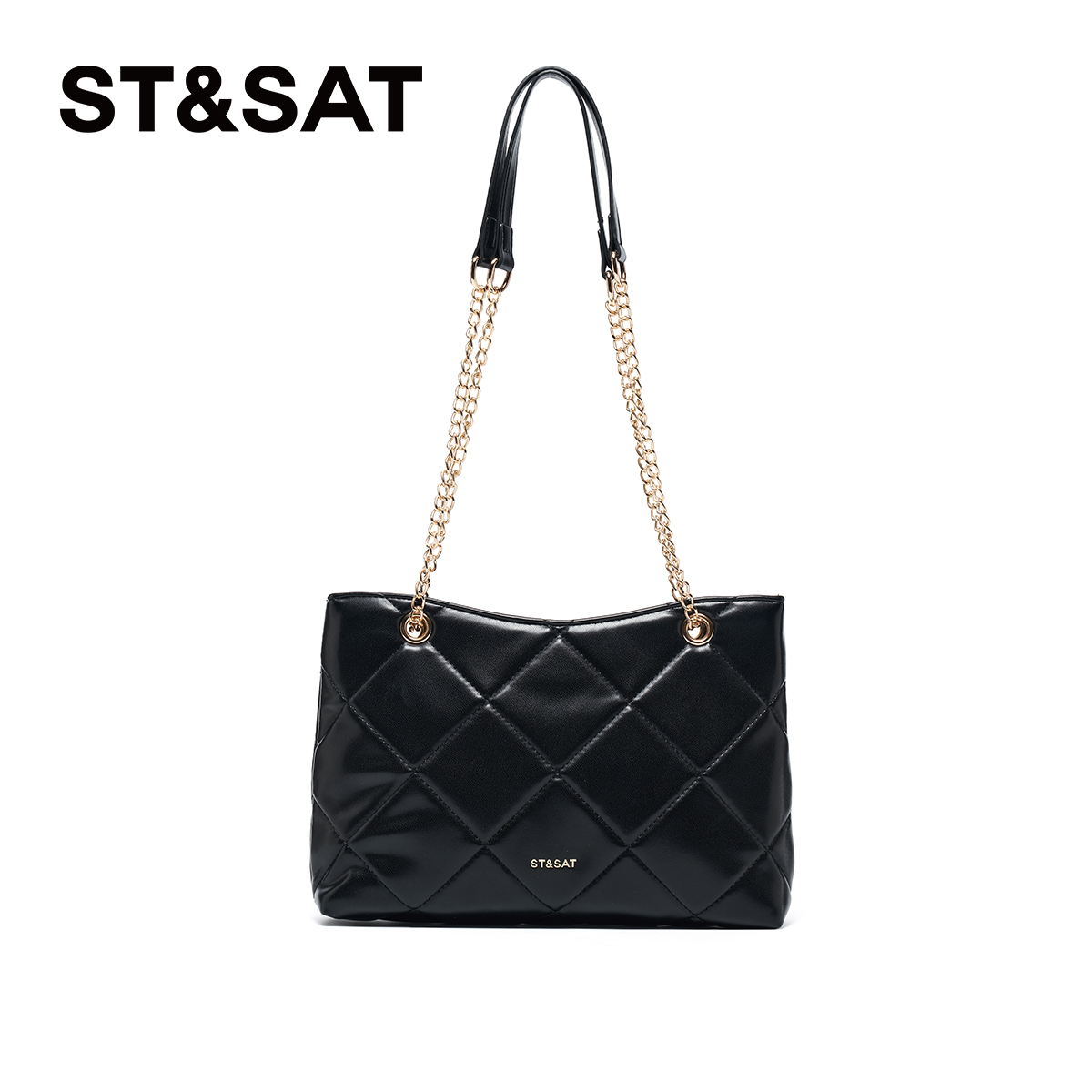 星期六高级感简约菱纹链条托特包SSD521R001