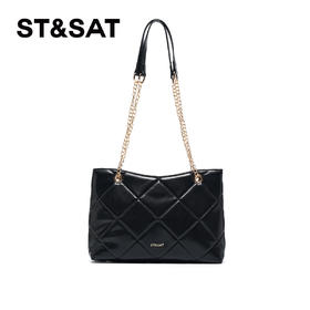 星期六高级感简约菱纹链条托特包SSD521R001