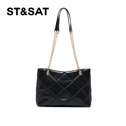 星期六高级感简约菱纹链条托特包SSD521R001 商品图0