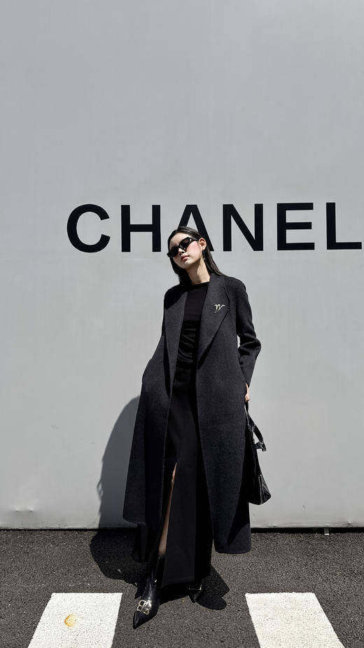 SZ6C09_月魄色_大衣_秋冬_翻领长款双面呢系带收腰轻奢高级_高级女装_BERNIEELEN 伯妮斯茵 商品图4