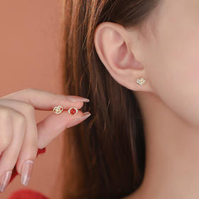 【熠熠贺岁耳钉】敦煌小众轻奢S999足银国风本命年 熠熠贺岁鸿运吉祥新年福气满满养耳洞耳饰