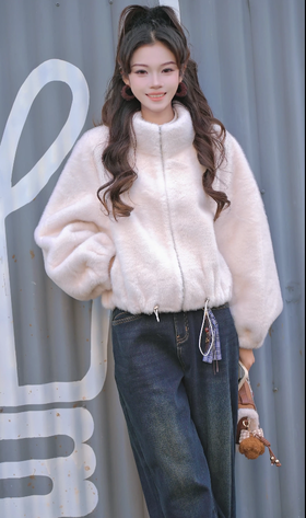 短绒方糖-超显高毛绒外套