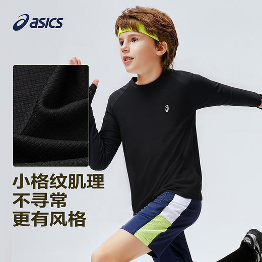 ASICS/亚瑟士儿童2026年新款圆领长袖T恤插肩袖肌理感吸湿排汗 商品图3