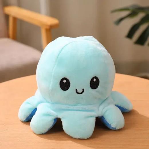 可变脸章鱼小玩偶 双面翻转情绪表达毛绒玩具 商品图0