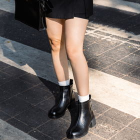 纪华菲拉链粗跟短靴|5.5cm跟高，增高显腿细，单里/加绒可选