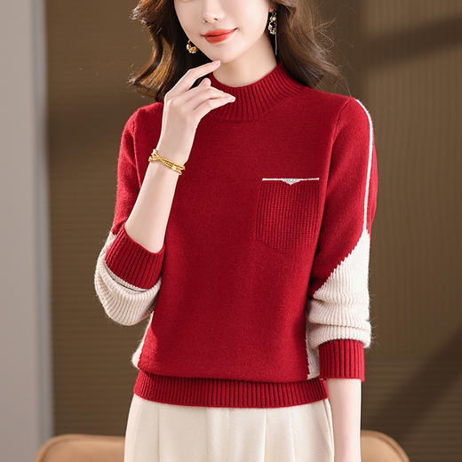 气质打底衫洋气时尚本命年红毛衣，宽松显瘦洋气妈妈上衣CC-101-26046 商品图0