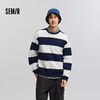 森马斯沃夫小狗联名卫衣男春季简洁字母绣花条纹情侣宽松圆领上衣 商品缩略图1