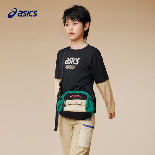 ASICS/亚瑟士儿童25年新款户外单肩大容量撞色挎包轻量耐磨防泼水 商品图3