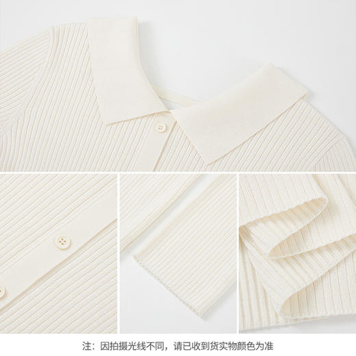 【商场同款】CNK5B76 “ 初恋毛衫 ” 纯羊毛白色小翻领小毛衫，后背精巧设计点 商品图4