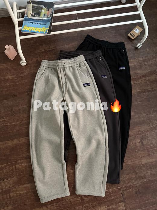 Patagonia新款加绒加厚垂感廓形宽松空气棉弯刀卫裤 商品图0
