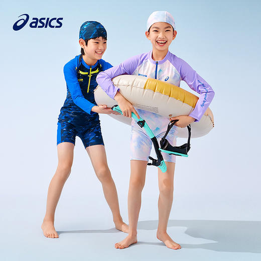 ASICS/亚瑟士儿童25年夏季新款UPF50+防晒弹力抗菌泳衣帽连体套装 商品图4