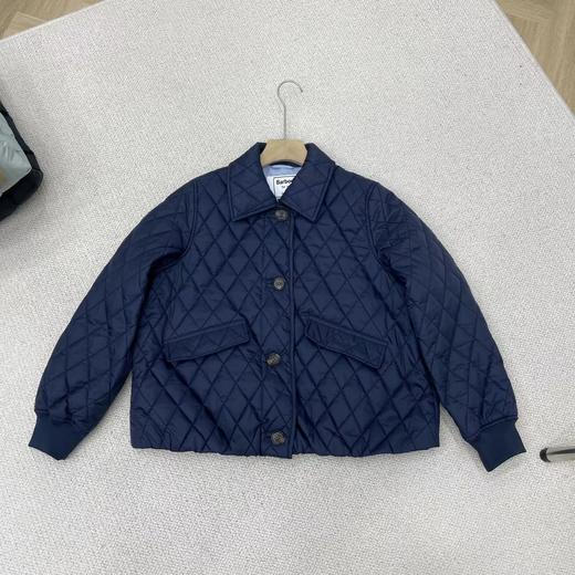 D121016女士绗缝防泼水菱格翻领单排扣棉服夹克外套 商品图10