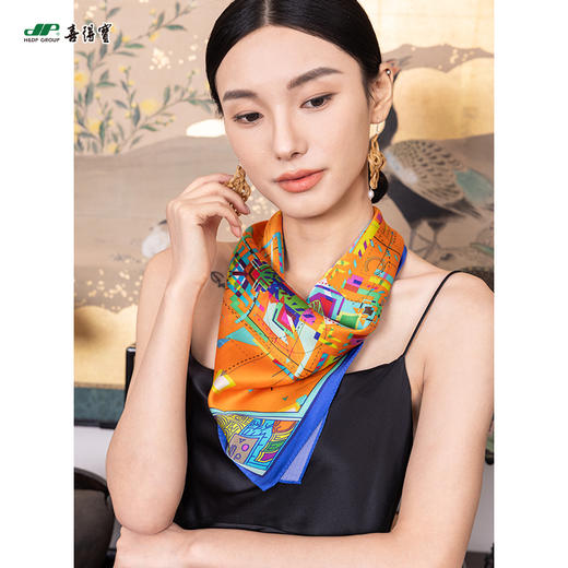 喜得宝良渚文化53cm*53cm 桑蚕丝小方巾 商品图2