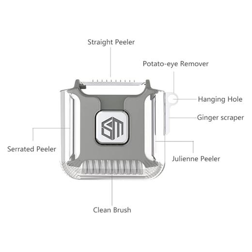 荷兰 SEVENMORE 精密高品质 6合1多功能削皮切片器 厨房小工具 适用于水果和蔬菜 商品图3