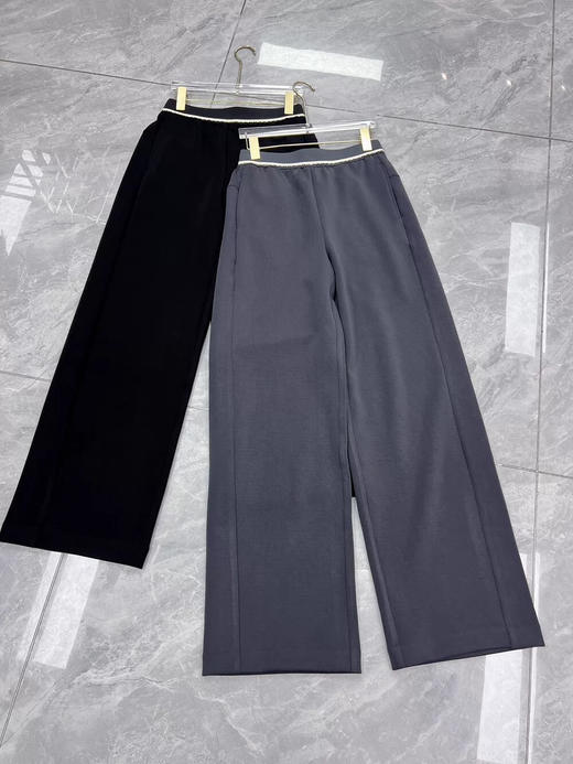 新款时尚松紧腰字母宽松显瘦阔腿直筒休闲裤 商品图9