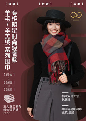 【多妈团购 重磅明星款围巾（极简主义/双面轻奢系列 ）送礼袋】蓝盈莹、车晓推荐，超软儒手感 软如婴儿肌肤，轻奢感拉满！绵羊毛精细混纺柔软又细腻，双面可戴，可做披肩~可以做围脖-爱买买