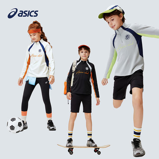 ASICS/亚瑟士儿童2026年新款半高领长袖撞色复古速干T恤舒适百搭 商品图4