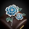 轻奢珐琅国风牡丹花奢华锆石胸针，优雅大气西装外套配饰晚宴胸花LY-Z-341 商品缩略图1